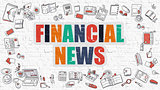 Financial News in Multicolor. Doodle Design.