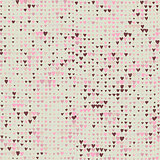 Doodle textured hearts seamless pattern.