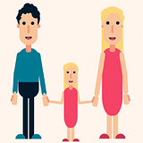 Happy family color vector, love, friendship, girl, man, woman