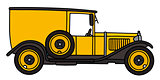 Vintage black and yellow van