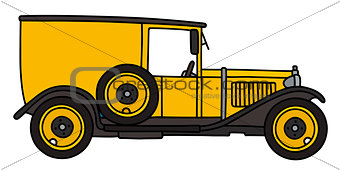 Vintage black and yellow van