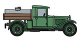 Vintage green tank truck