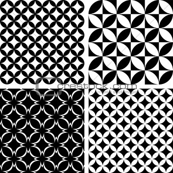 Seamless geometric patterns set. 