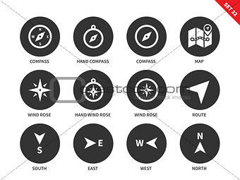 Navigation equipment icons on white background