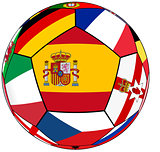 Ball with flag of Spain in the center - vector