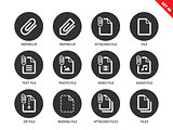 Attached file icons on white background