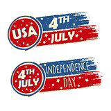 USA Independence Day and 4th of July with stars in drawing banne