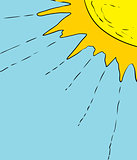 Illustration of rays extending from sun