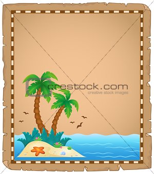 Parchment with tropical island theme 1