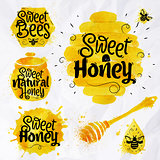 Watercolors symbols honey
