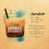 White Russian cocktails watercolor  kraft
