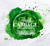 Cabbage watercolor poster