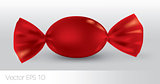 Red oval candy package