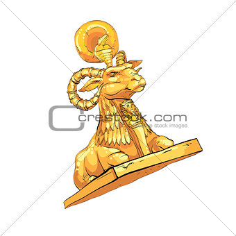 Fantastic Golden sheep from tales