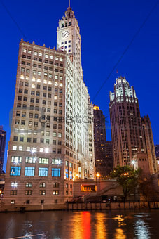 The Wrigley Building on Michigan Ave in Chicago in USA