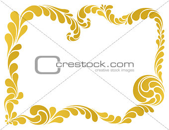 abstract ornament, golden frame