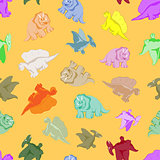 Funny colored dinosaurs