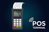 POS payment terminal flat vector icon.