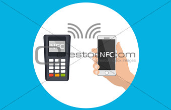 Mobile pos terminal. Paypass. NFC technology.