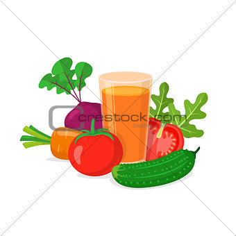 Glass of vegetable juice.