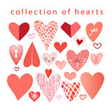 Vector collection of hearts