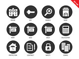 Real estate icons on white background
