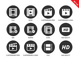 Video icons on white background