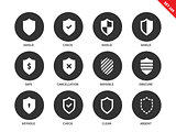 Shield icons on white background