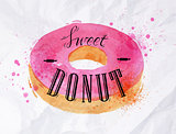 Donut watercolor poster
