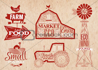 Farm vintage red
