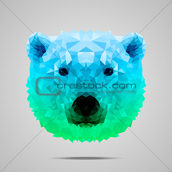 Polar bear poly gradient blue green