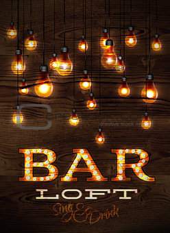 Bar loft glowing lights