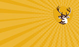 Business card Whitetail Deer Buck Head Crest Retro