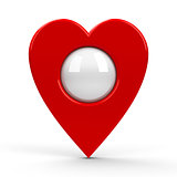 Red heart map pointer blank 