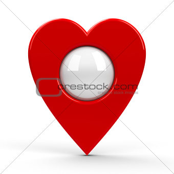 Red heart map pointer blank 