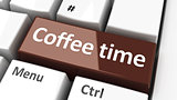 Computer keyboard coffee time