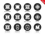 Cpu icons on white background.