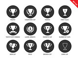 Trophy icons on white background