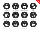 Flask icons on white background
