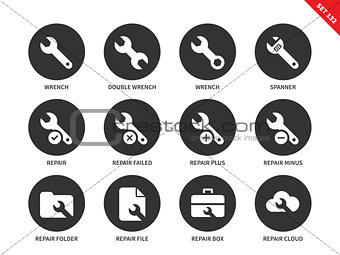 Wrench icons on white backgrouund