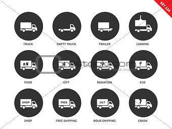 Trucks icons on white background