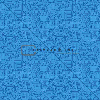 Blue Thin Line Law and Justice Seamless Pattern