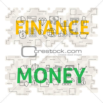 Finance Money Line Art Concept