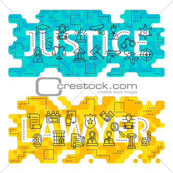 Justice Lawyer Outline Flat Concept