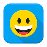 Laughing Yellow Smiley Face Flat App Icon