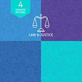 Thin Line Art Law Justice and Crime Pattern Set