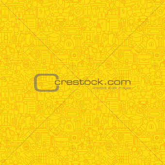 Thin Line Yellow Lawyer Justice and Crime Seamless Pattern