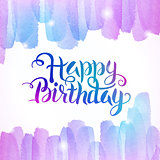 Watercolor Colorful Happy Birthday Lettering Background