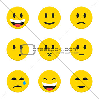 Yellow Smiley Faces over White