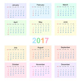 Calendar 2017 starting from sunday